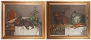 Nature Morte Aux Ustensiles De Cuisine; Nature Morte Aux Legumes (2 Works)