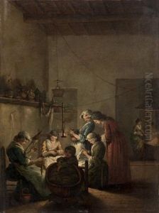 Scene D'interieur Representant Un Groupe De Femmes
