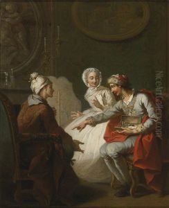 The Doctor's Visit, Or The Charlatan, Also Known As Le Marchand D'orvietan Or L'operateur Barri by Etienne Jeaurat