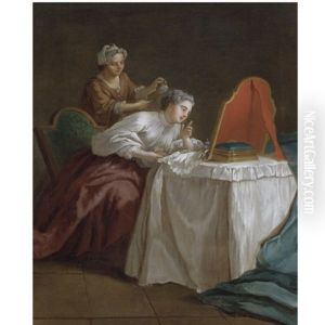 A Lady At Her Toilet With Her Maid