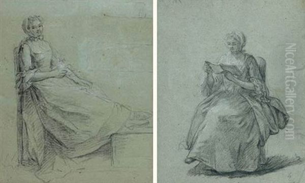 Femme A La Lecture (+ Another; Pair) - view 1