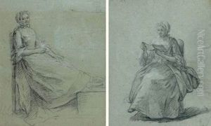 Femme A La Lecture (+ Another; Pair)