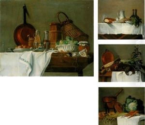 Un Chaudron, Un Choux, Des Carottes Et Du Cerfeuil Sur Une Table