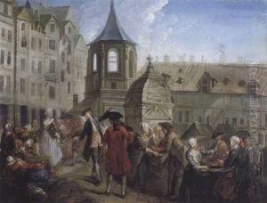 Le Marche Sur La Place Maubert by Etienne Jeaurat