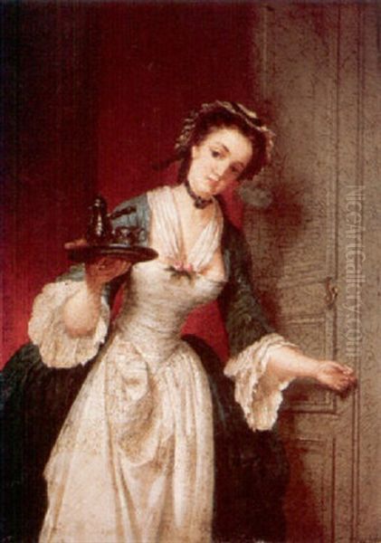A Maid Serving Coffee - view 1