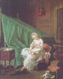 La Jeune Femme A Sa Toilette by Etienne Jeaurat