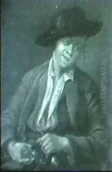 Portrait D'un Jeune Homme Au Verre De Vin - view 1