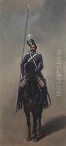 Cossack Of The Life-guards Ataman Of His Imperial Highness Tsarevich"s Regiment by Adolf Jebens