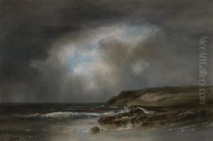 Storm Clouds Over A Rocky Shore by Joseph Jefferson