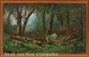 Wooded Landscape With Man by Joseph Jefferson