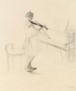 Violinenspielerin by Emanuel Baschny
