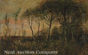 Jefferson Island Landscape With A Woman In The Trees by Joseph Jefferson