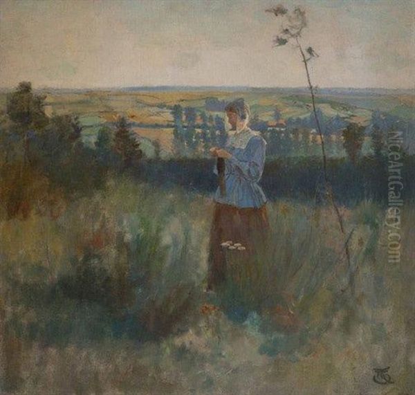 Femme Dans La Campagne - view 1