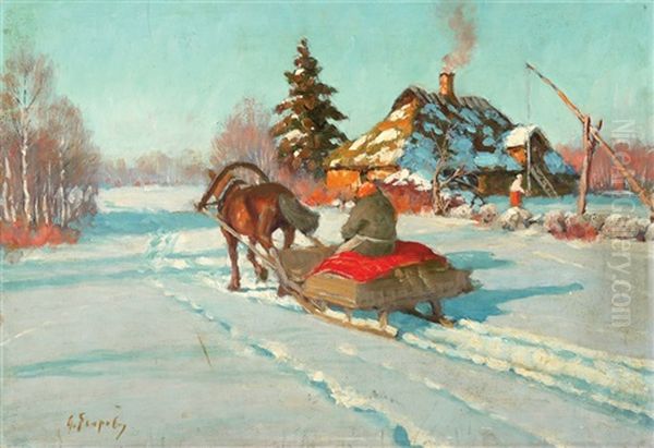 Carriage In Snow - view 1
