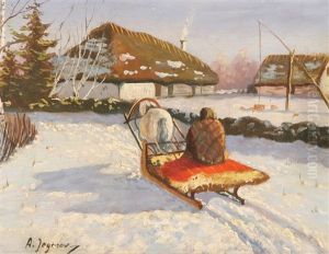 Hayride In The Snow by Andrei Afanasievich Jegorov