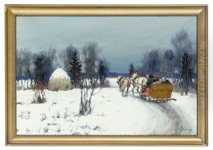 A Troika In The First Snow by Andrei Afanasievich Jegorov