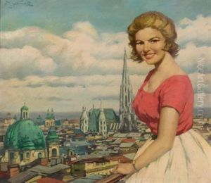 Uber Den Dachern Wiens by Rudolph Jelinek