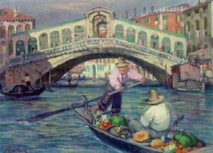 The Rialto Bridge, Venice by Rudolph Jelinek