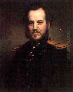 Portrait Of A Military Officer With Red Epaulets