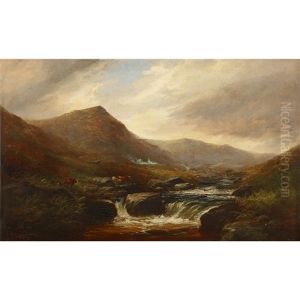 Devonshire River Landscape Near Hay Tor, Dartmoor by George Henry Jenkins