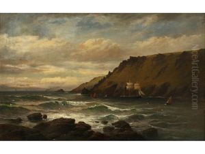 The Bolt Head - A Three Masted Barque Crossing The Bar At Salcombe by George Henry Jenkins