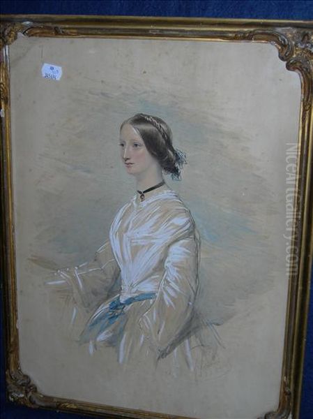 J. Basebe Portrait Of Alady Half Length, Standing - view 1