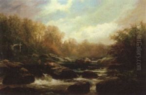 Fisherman At A Rapids by George Henry Jenkins