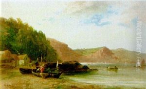 Fishermen's Cottages On The Shore by George Henry Jenkins