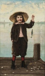 Phoebe (phebe) Jenks (american, 1847-1907) The First Catch by Phoebe A. Jenks