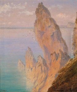 The Bumble Rock, Cornwall; Mullion Gull Rock, Cornwall (pair) by Isaac Walter Jenner