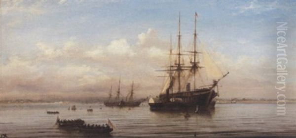 Troopships Loading At Spithead - view 1