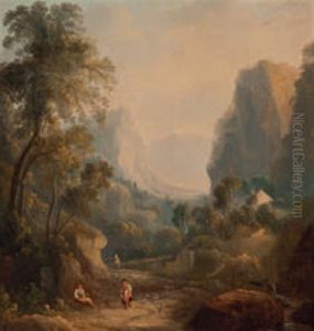 A Rocky Wooded Gorge by William George Jennings