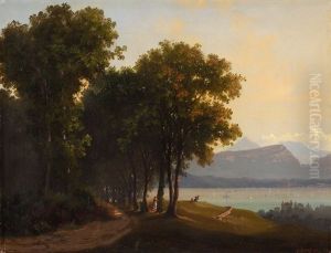 Waldweg An Einem Seeufer by Arnold Albert Jenny