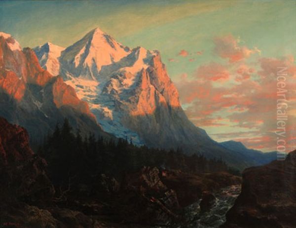 Gebirgslandschaft Im Abendrot - view 1