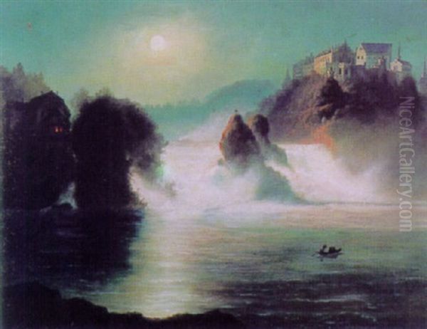 Der Rheinfall Bei Mondschein - view 1
