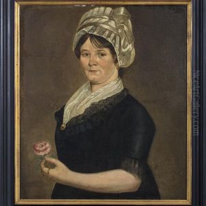 Portrait Of A Woman Holding A Rose