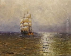 Bark Auf See by Alfred Serenius Jensen