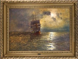 Segelschiff Auf Hoher See by Alfred Serenius Jensen