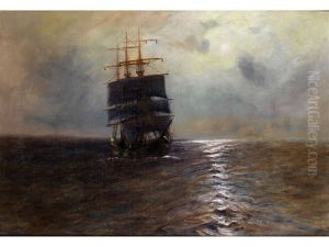 Dreimaster Auf See by Alfred Serenius Jensen