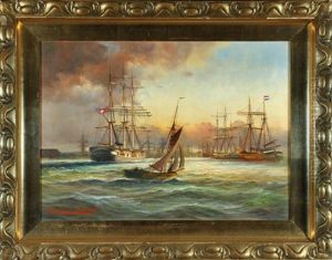 Segelschiffe Auf See by Alfred Serenius Jensen