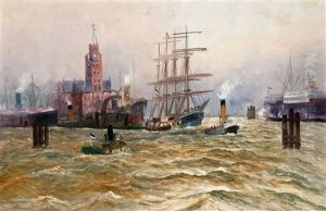 Harbour Of Hamburg by Alfred Serenius Jensen