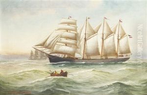 Viermast Barkentine "mozart" Unter Voller Besegelung