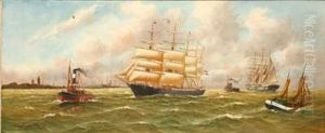 Coastal Scene With Lively Traffic