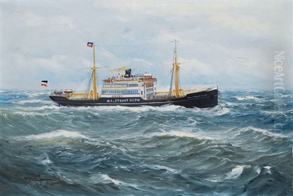 Portrait Of The Cargo Steamer Waltraud Horn - view 1
