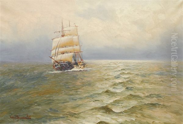 A Three-master In The Calm Sea - view 1