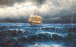 Teilbesegelte Viermastbark by Alfred Serenius Jensen