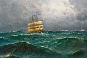Dreimaster Auf Hoher See by Alfred Serenius Jensen