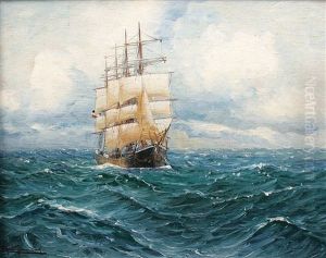 Viermaster Auf Hoher See by Alfred Serenius Jensen