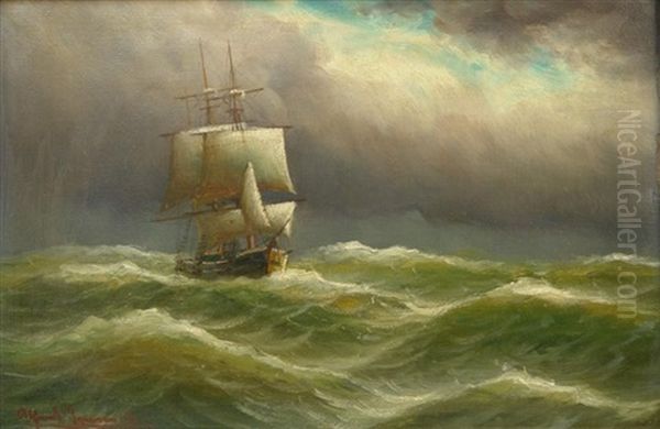 Segelboot Auf Sturmischer See - view 1