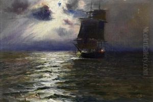 Segler Auf Hoher See by Alfred Serenius Jensen